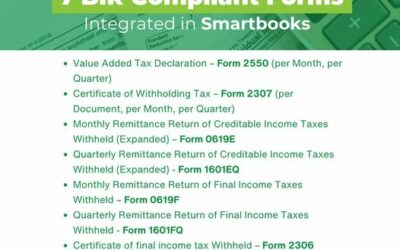 Discover the 7 BIR-Compliant Forms integrated with Smartbooks